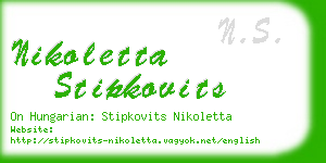 nikoletta stipkovits business card